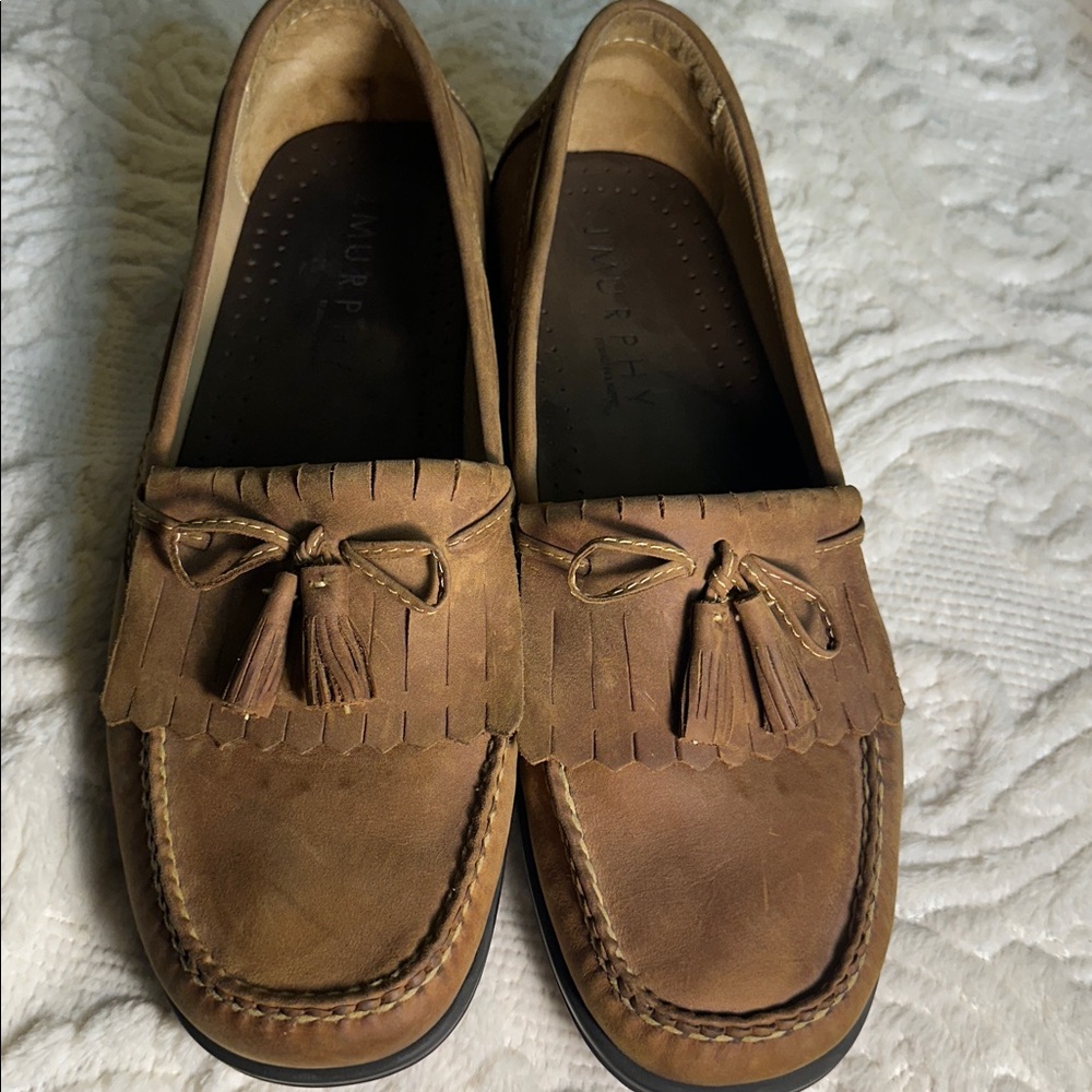 Johnson & Murphy Classic tan/Brown Leather Loafers with Tassels